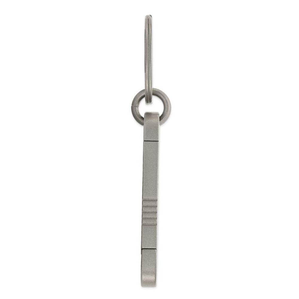 Titanium Brushed Rectangular Carabiner Key Chain - Picture 2 of 3